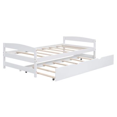 Twin Size Platform Bed With Twin Size Trundle