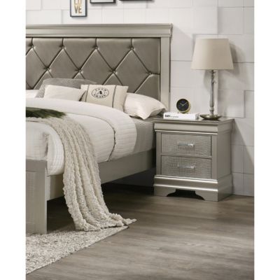 Streamdale Champagne Diamond-Tuft Nightstand