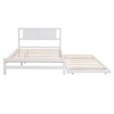 Streamdale Full Size Platform Bed With Adjustable Trundle