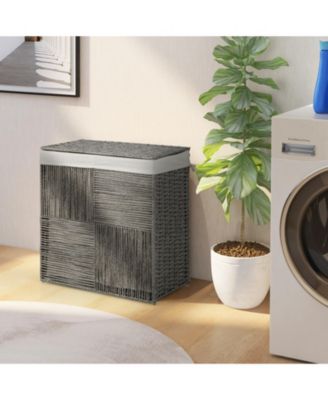 29 Gallons Laundry Hamper with Convenient Handles and Removable Liner Bag-Grey