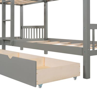 Streamdale Twin L-Shaped Bunk Bed With Drawers