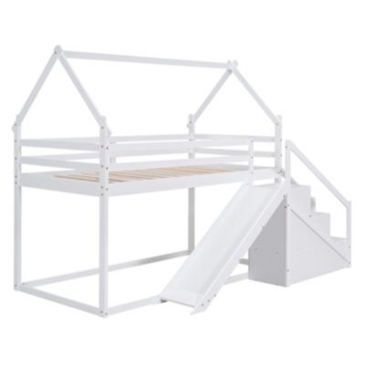 Full XL Over Queen Metal Trundle Bunk Bed - Twin