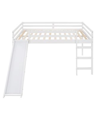 Loft Bed with Slide, Multifunctional Design, Full