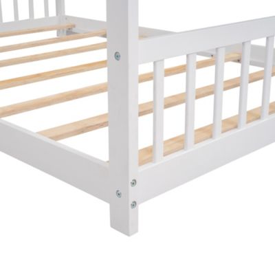  Full Size House Bed Wood Bed, White