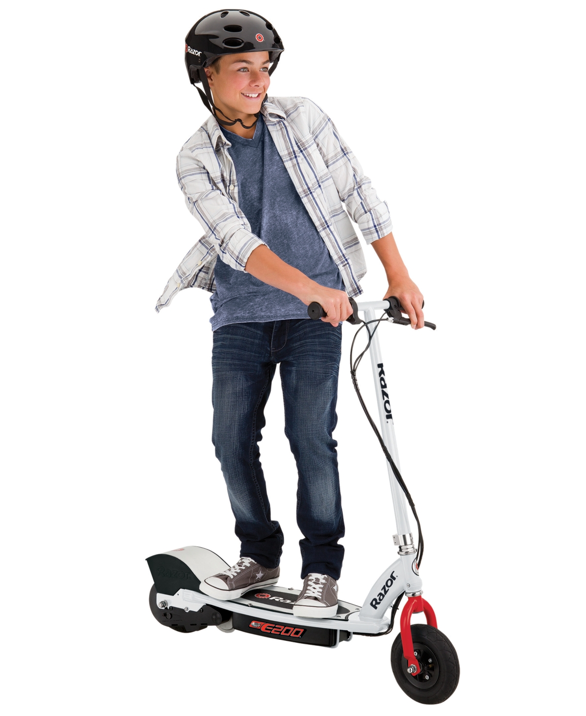 Razor E200 Electric Scooter In White Red