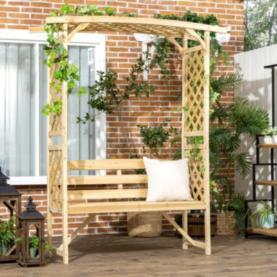 Stylish Arbor Bench Outdoor Seating, Plant Trellis, and Garden Decor