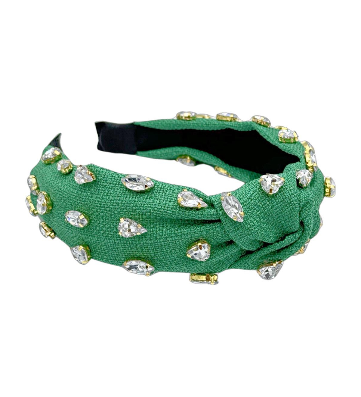 Women s Traditional Woven Headband - Green Gem - Bright green