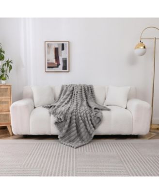 Modern Lux Ultra Soft & Plush Ribbed Accent Throw Blanket - 50 in. W x 60 in. L - Sage