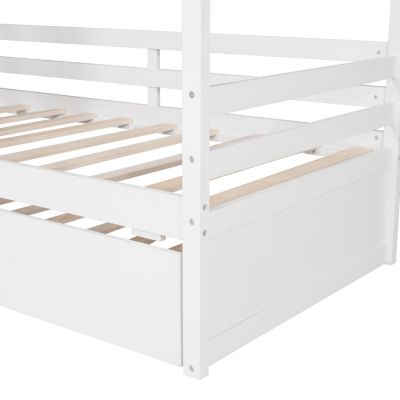 Streamdale Twin Size House Bed Wood Bed With Twin Size Trundle
