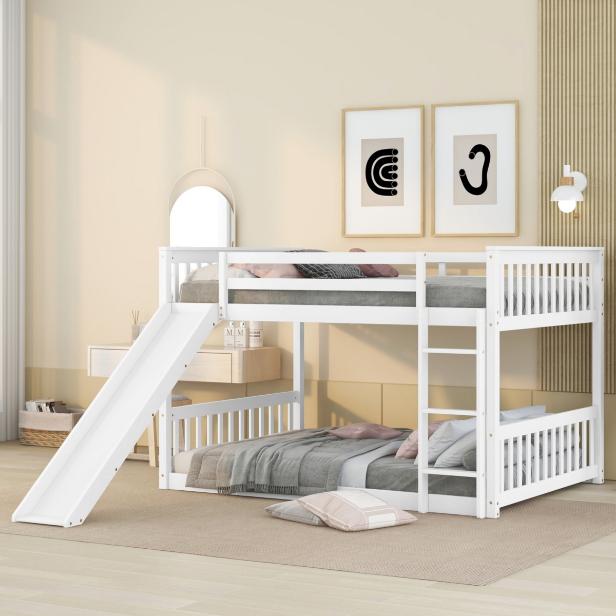 Simplie Fun Full Over Full Bunk Bed With Slide