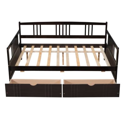 Streamdale Full Size Daybed Wood Bed With Two Drawers