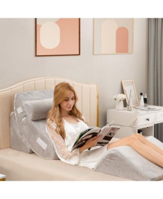 4 Pieces Bed Wedge Pillow for Back Neck and Leg Pain Relief-Gray