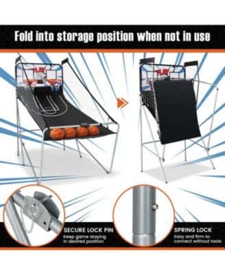 Foldable Dual Shot Basketball Arcade Game with Electronic Scoring System