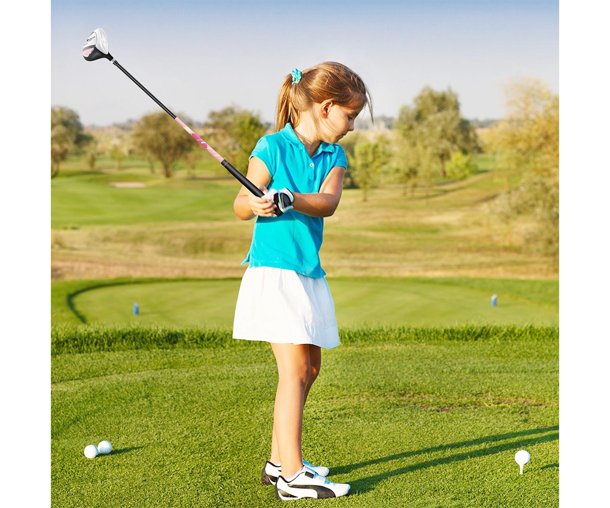 Slickblue Junior Complete Golf Club Set for Kids with Rain Hood Right Hand Children Golf Age 8-10 Years Old