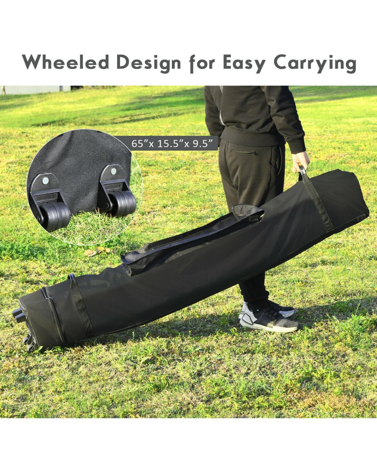 Slickblue 10 x 20 Feet Adjustable Folding Heavy Duty Sun Shelter with Carrying Bag