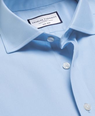 Men's Slim-Fit Non-Iron Solid Twill Dress Shirt 