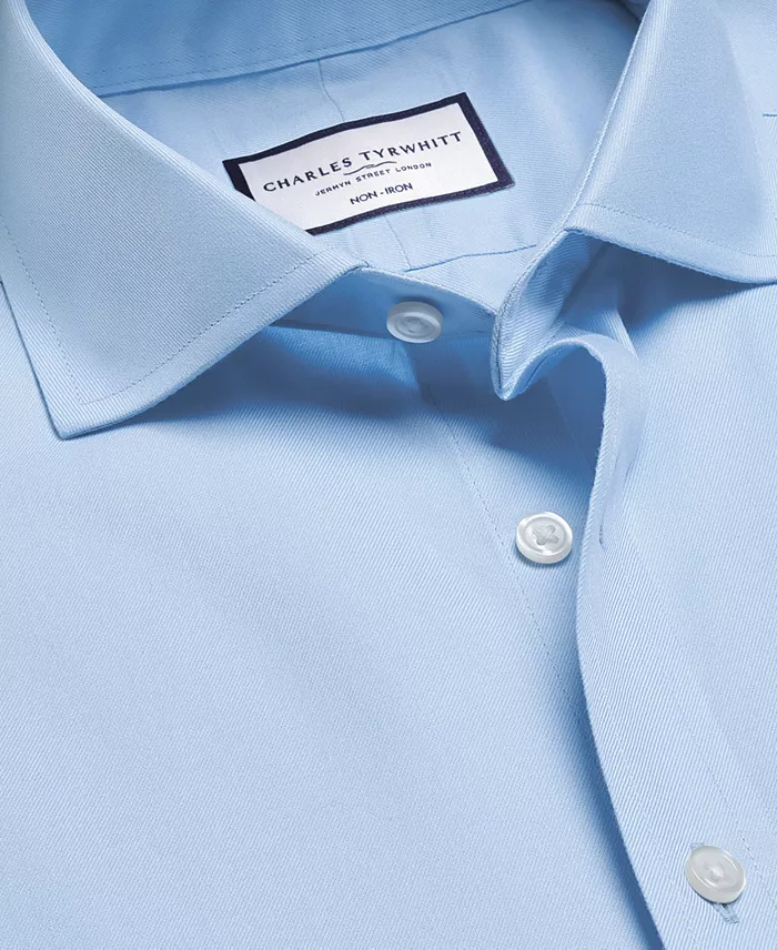 Men's Slim-Fit Non-Iron Solid Twill Dress Shirt - thumbnail 5