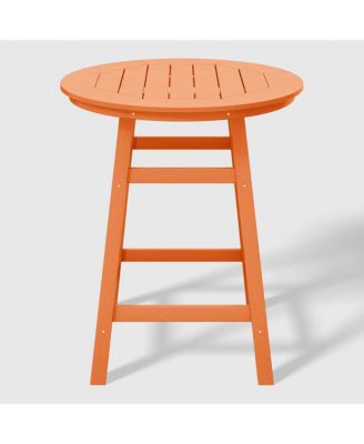 5 PC HDPE Outdoor Patio Dining Bar Table and Counter High Round Stools