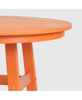 5 PC HDPE Outdoor Patio Dining Bar Table and Counter High Round Stools