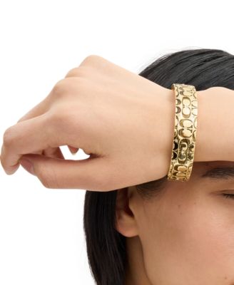 COACH Quilted C Hinged Bangle Bracelet - Macy's