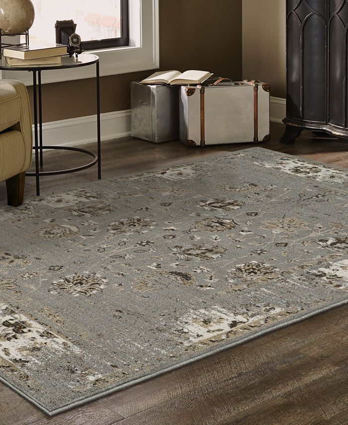Mink CLOSEOUT! Spectrum Mod Isfahan Grey 5'3" x 7'6" Area Rug