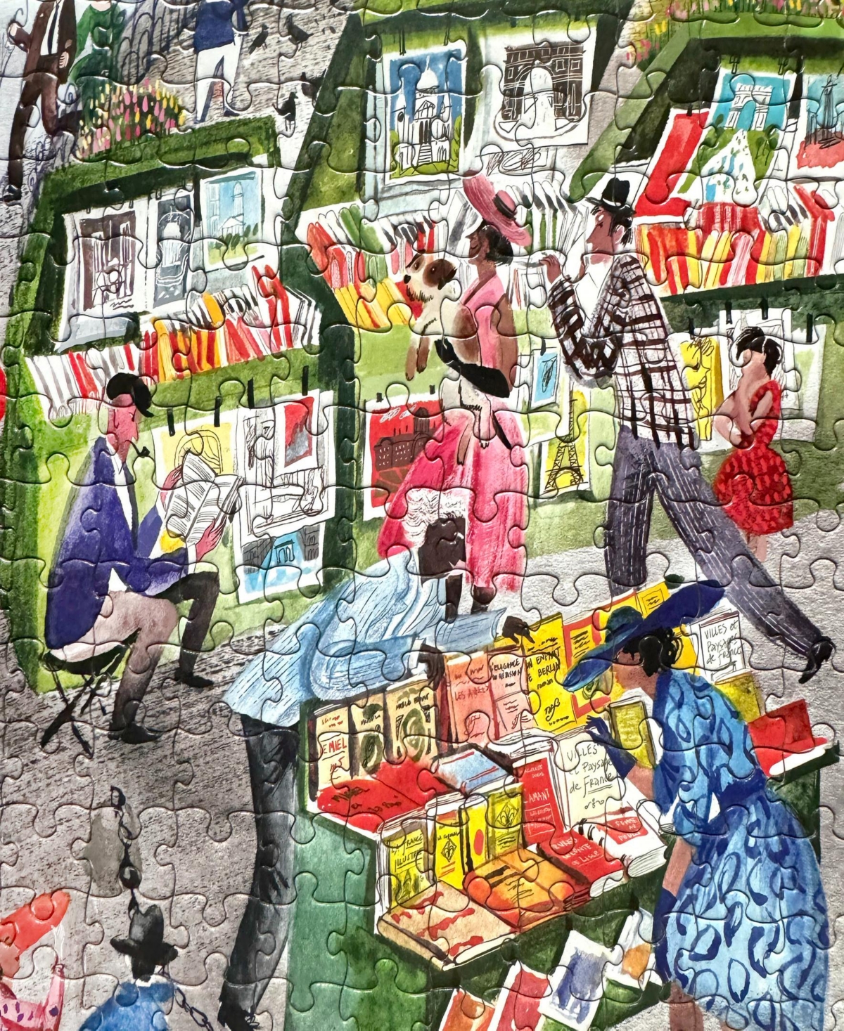 Eeboo Piece Love Paris Bookseller Puzzle In Multi
