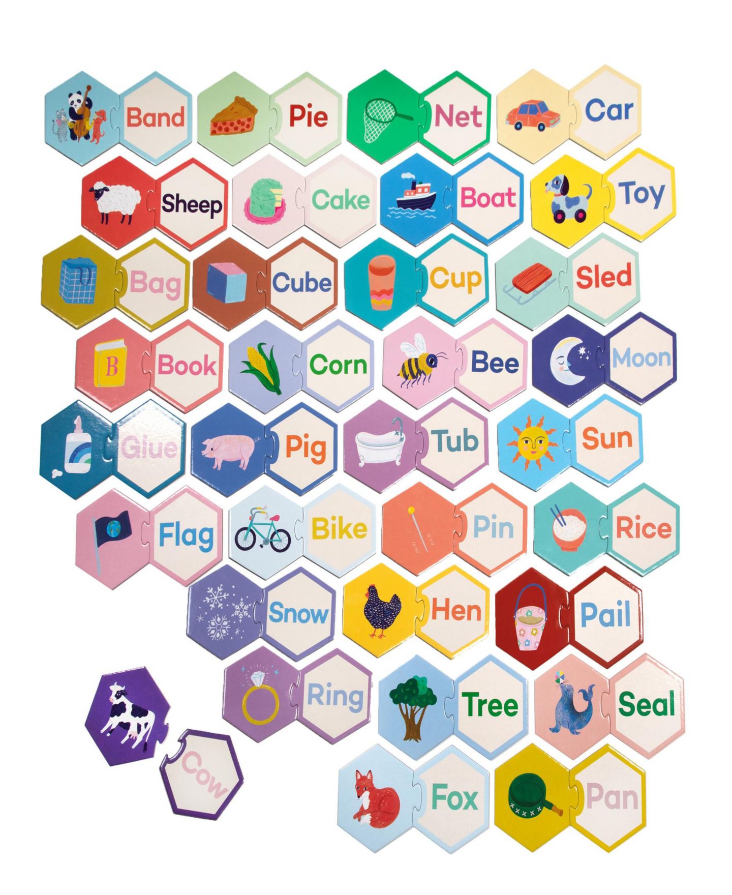 Детские игрушки eeBoo Hexagon Puzzle Pairs - Simple Words — фото 2