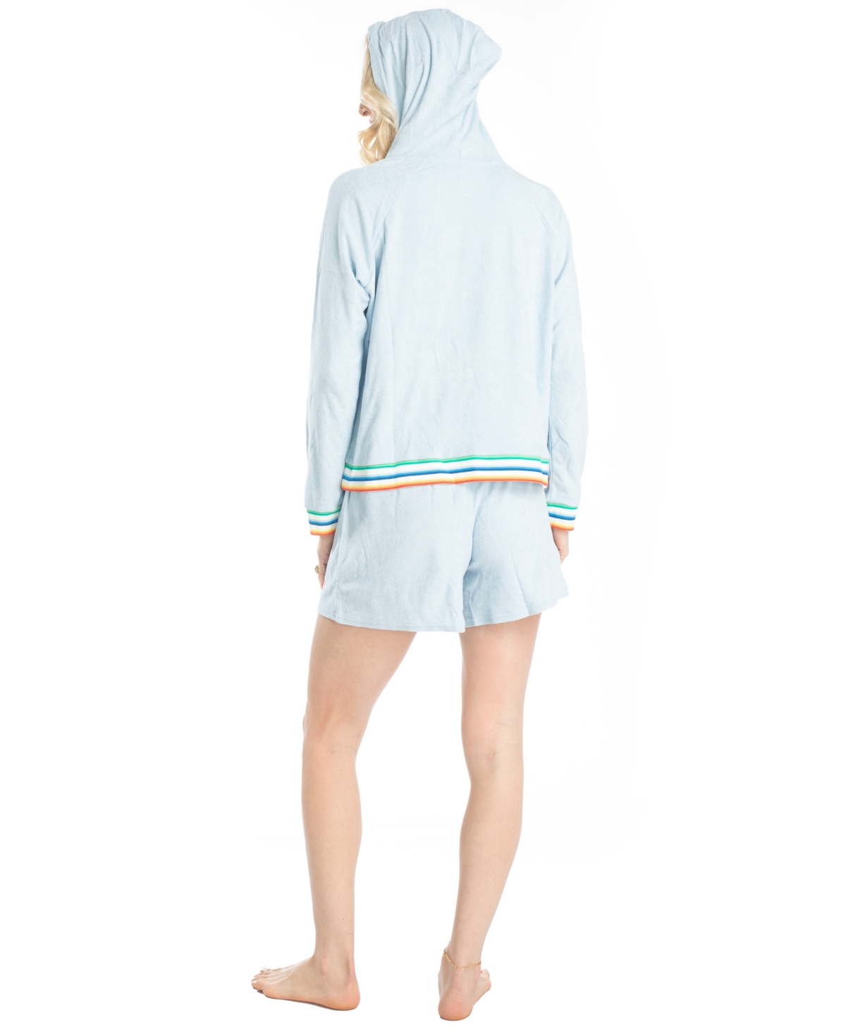 OCEAN PACIFIC WOMEN'S SUNSET CHASER HOODIE SHORT SET 