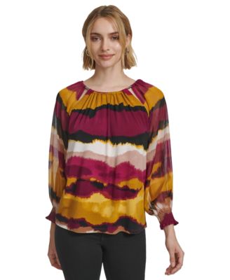 Calvin Klein - Women's Printed Long-Sleeve Top