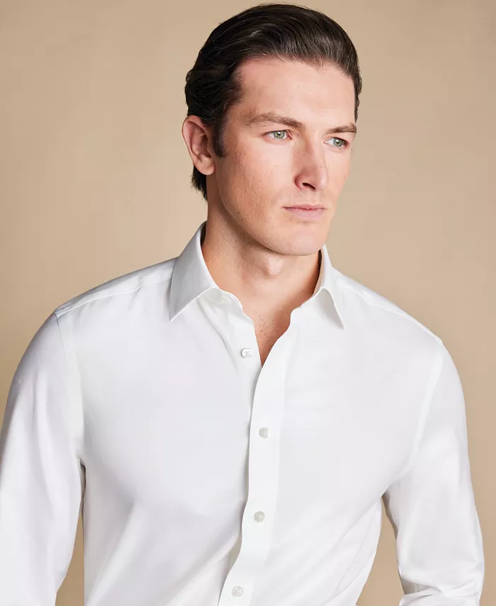 Men's Slim-Fit Non-Iron Solid Dress Shirt - thumbnail 2