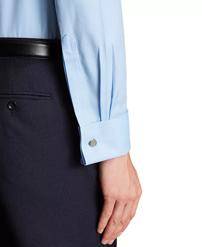 Men's Slim-Fit Non-Iron Solid Twill Dress Shirt - thumbnail 3