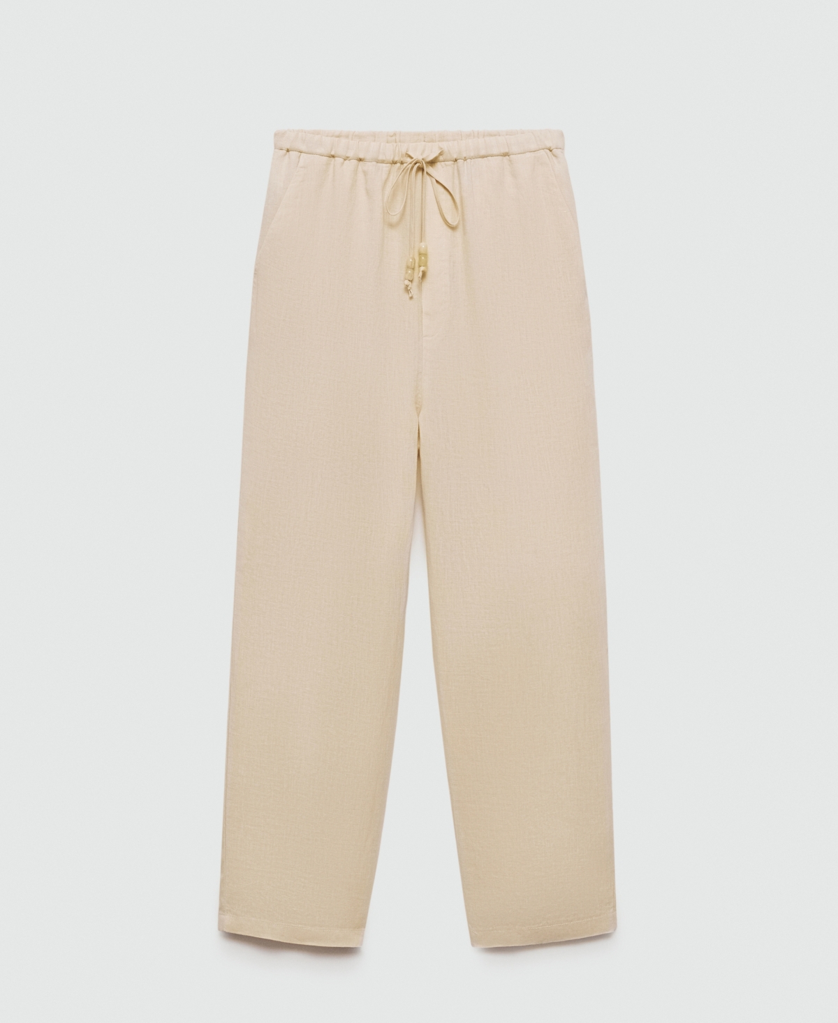 Mango Women's 100% Linen Jogger Trousers In Ecru