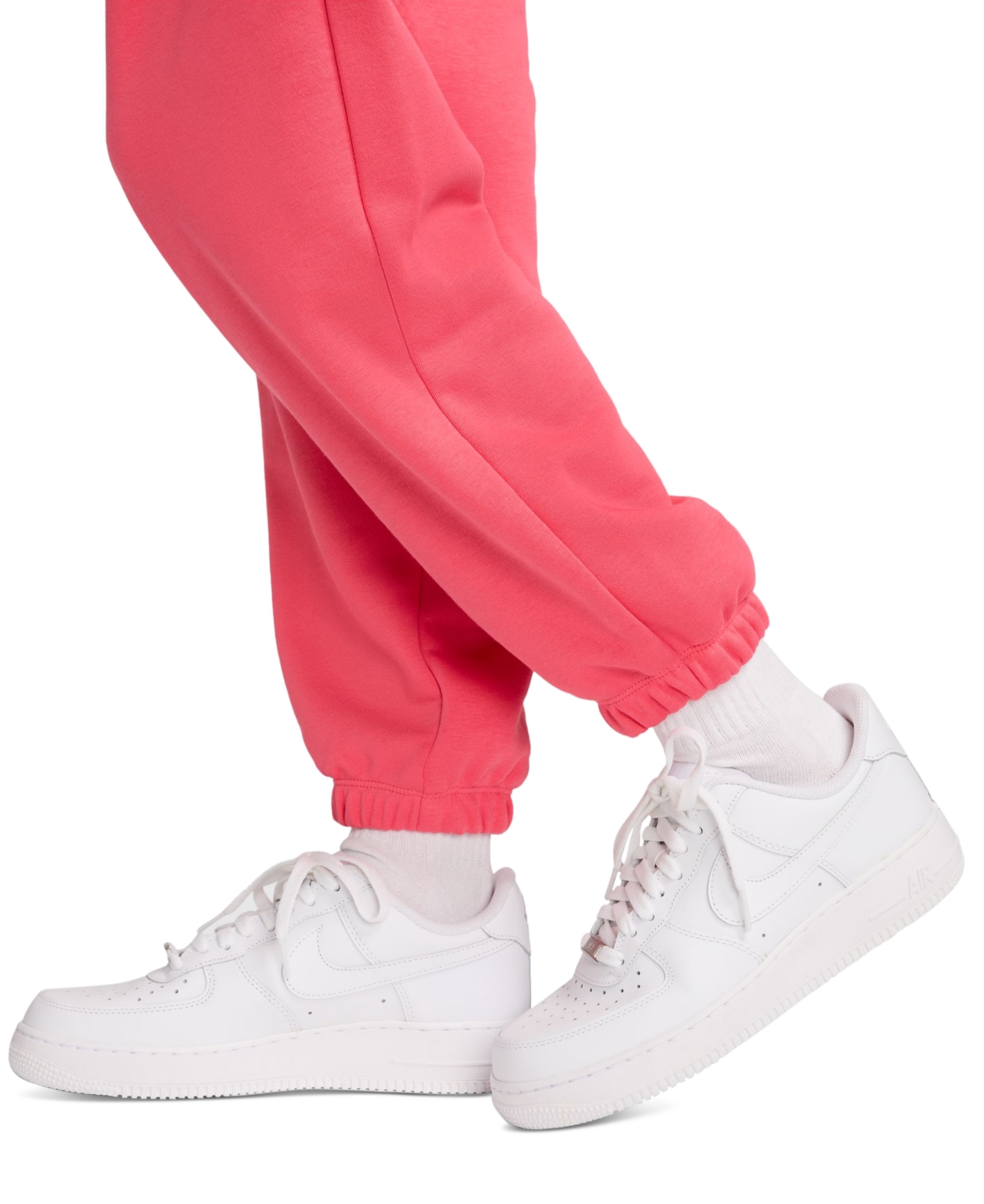 Nike Women's Sportswear Club Fleece Mid-Rise Oversized Sweatpants -white