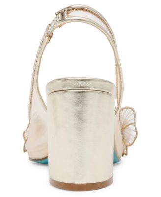 Women's Petra Flower Applique Slingback Pumps