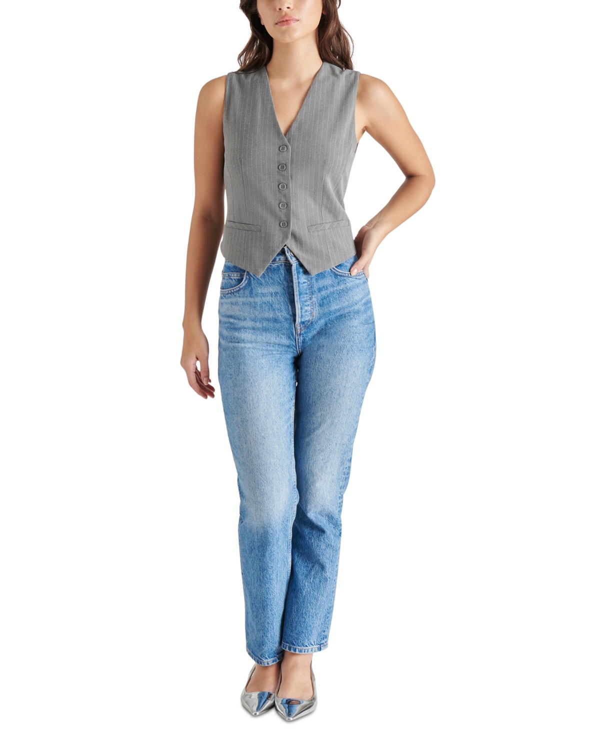 Steve Madden Women's Barett Pinstripe Vest