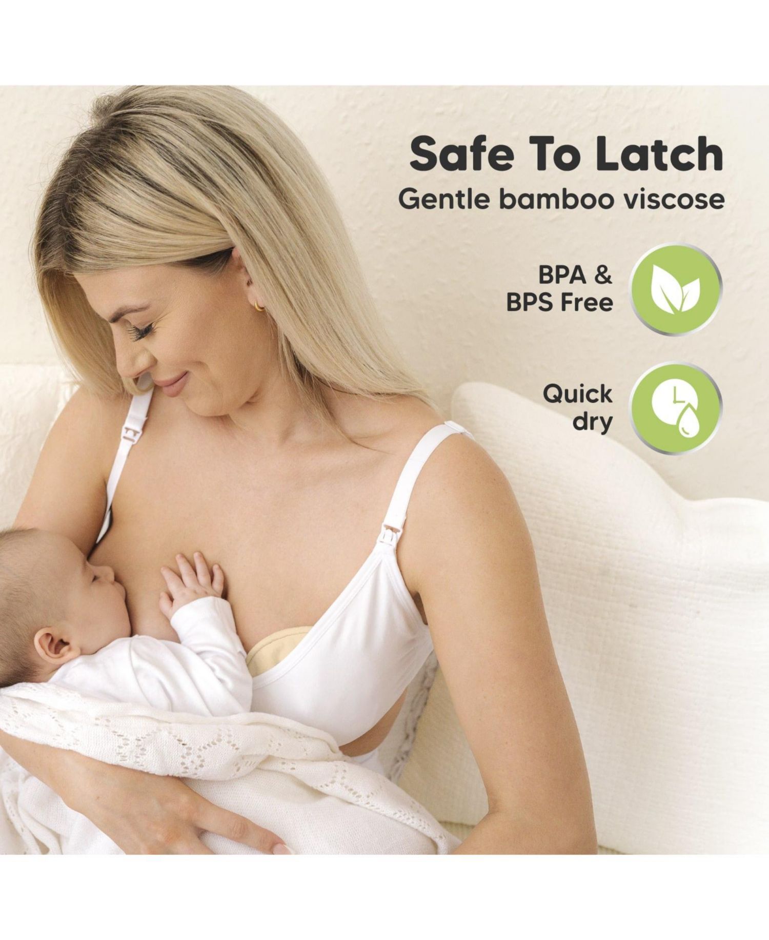 14pk Soothe Reusable Nursing Pads for Breastfeeding, 4-Layers Organic Breast Pads, Washable Nipple Pads