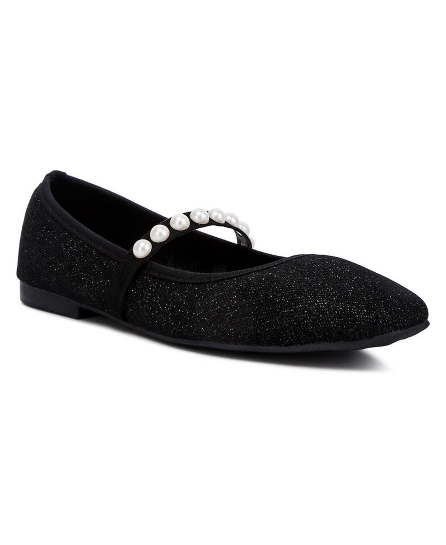 Женские балетки London Rag Sassie Pearl Embellished Ballerina Flats, цвет: Чёрный — фото 1