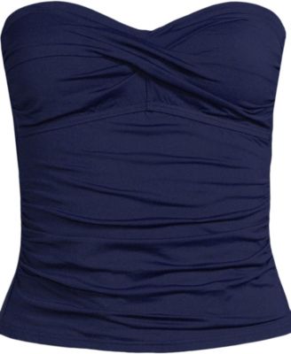 Women's Chlorine Resistant Bandeau Tankini Swimsuit Top