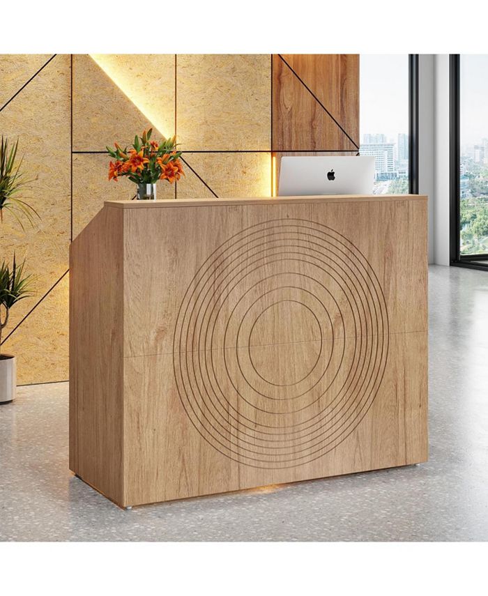 Tribesigns Reception Desk with Counter, Modern Front Desk Reception ...