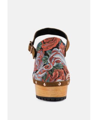 MURAL Womens Tapestry Handcrafted Clogs