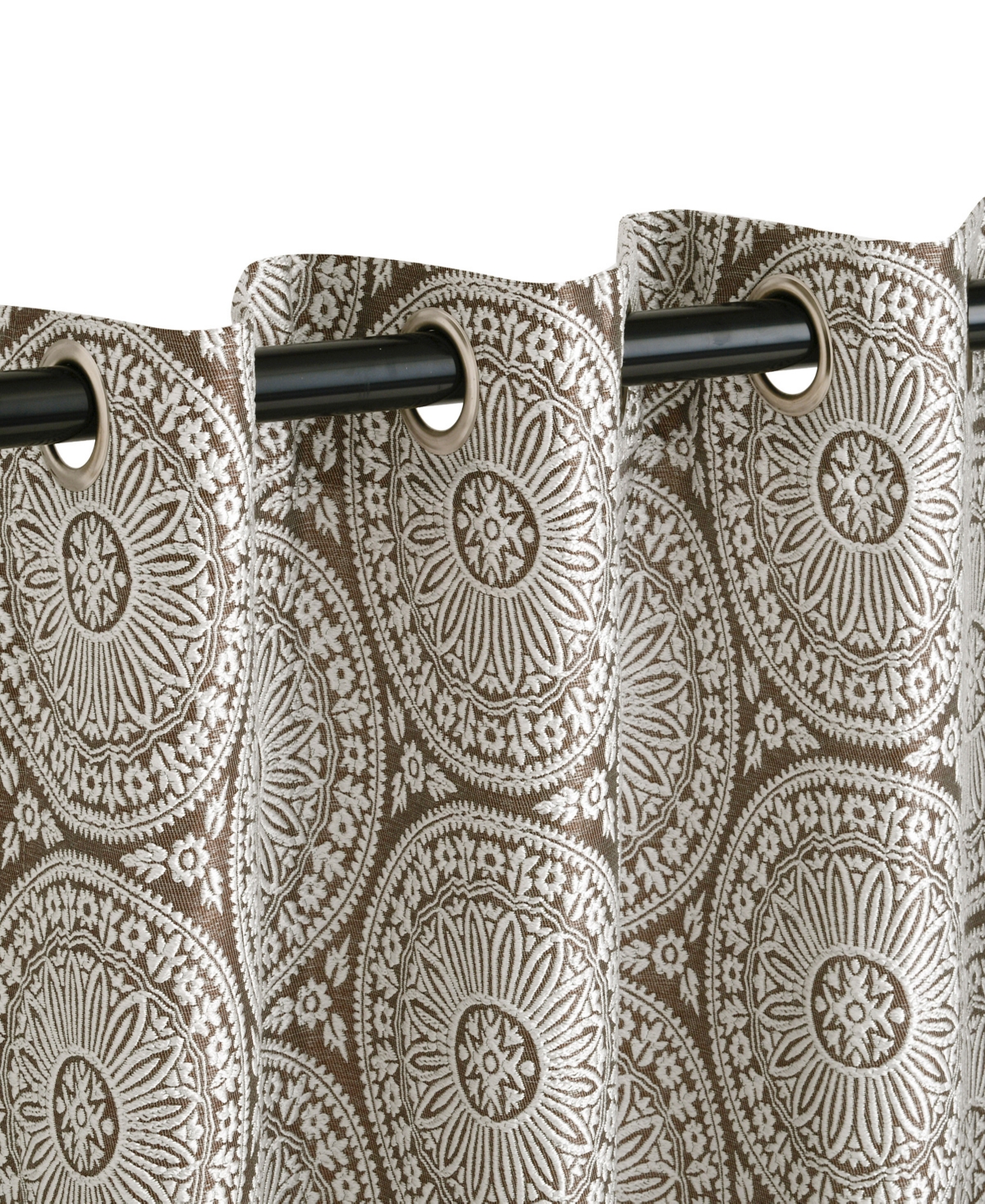 Superior Traditional Eminence Jacquard 2-Piece Curtain Panels with Grommet Header Top, 52