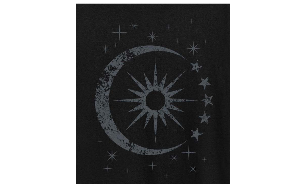 Hybrid Apparel Sun Moon Stars Plus Size Graphic T-shirt In Black