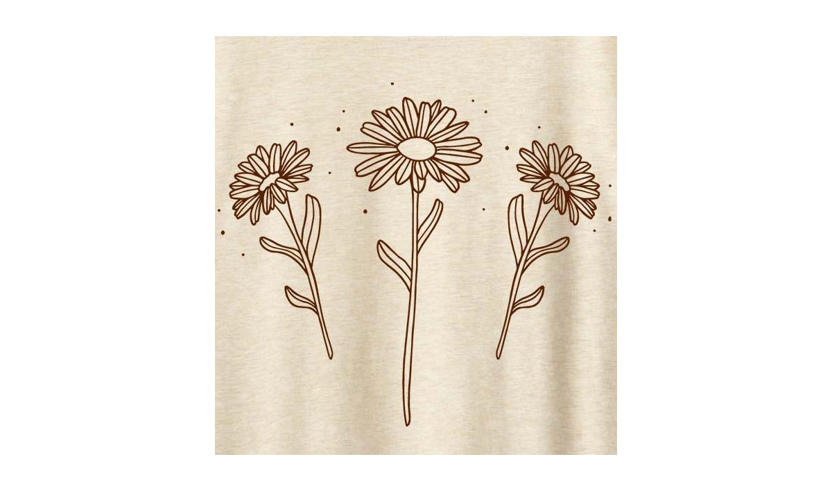 Hybrid Apparel Daisies Plus Size Graphic T-shirt In Birch