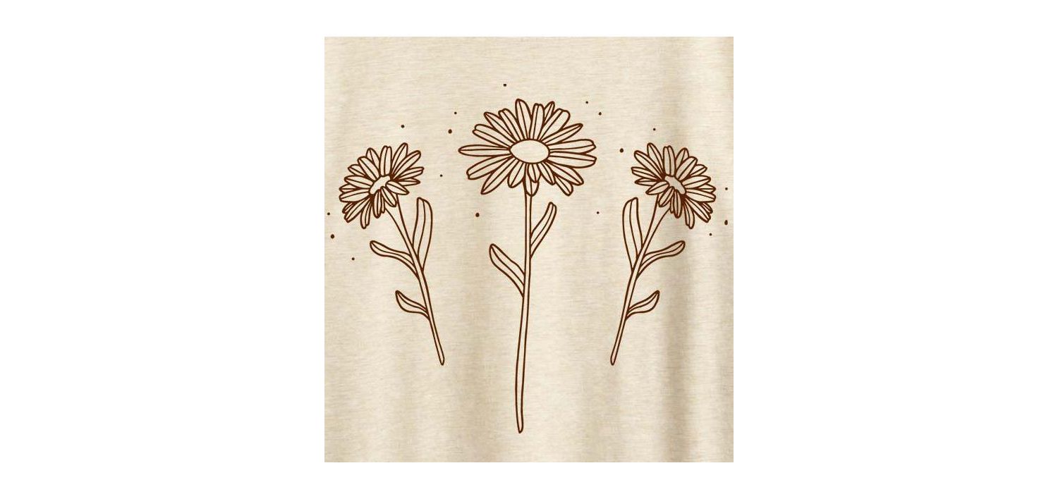 Trendy Plus Size Flowers Size Graphic Crew Neck T-Shirt