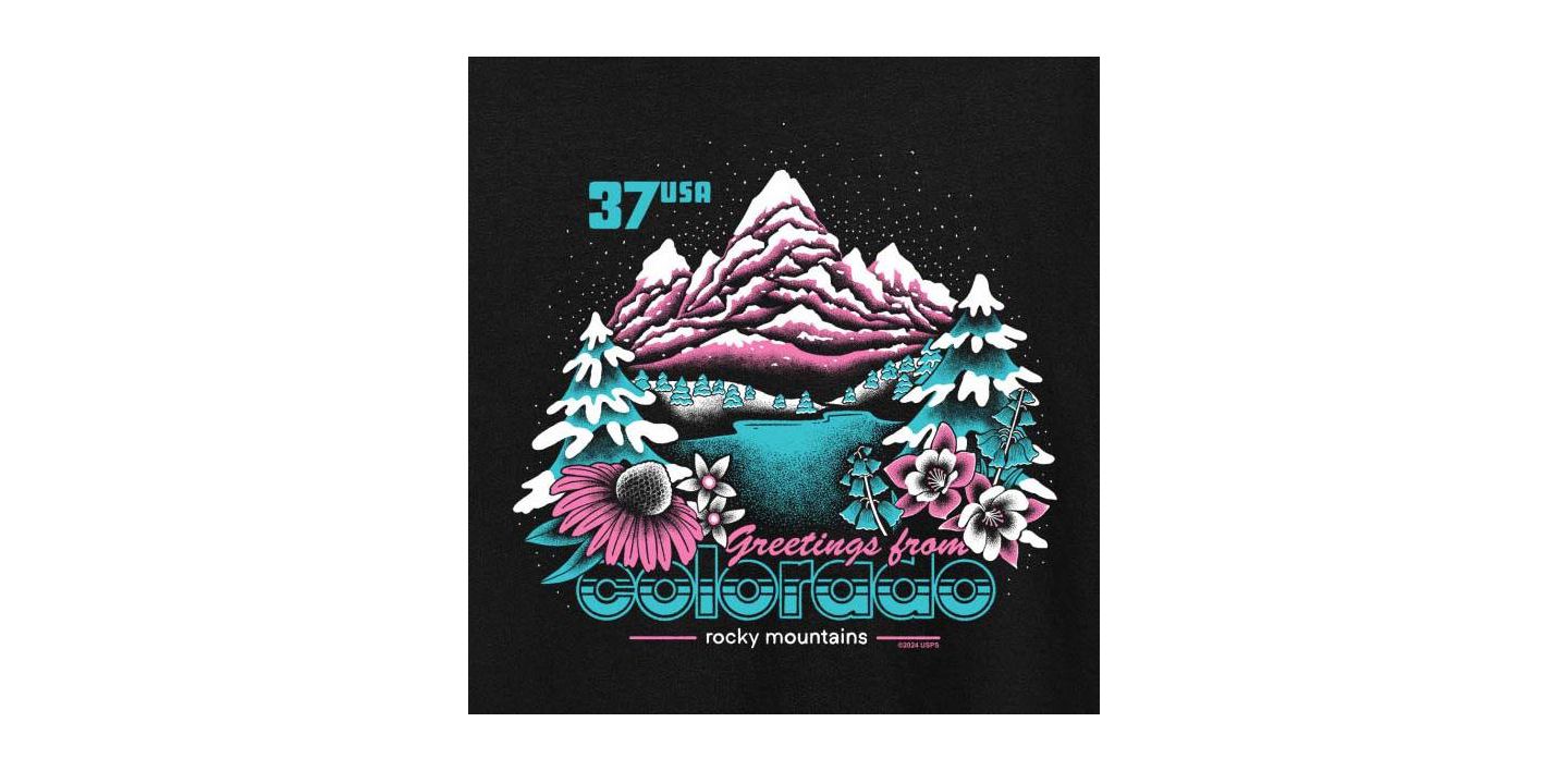 Женская футболка Hybrid Apparel Usps Colorado Stamp Plus Size Graphic, цвет: Чёрный — фото 3