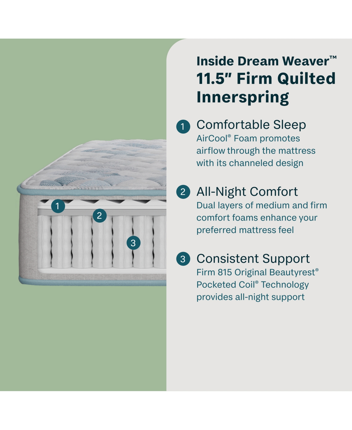 Beautyrest Beautysleep Dream Weaver 11.5" Firm Mattress Set In No Color