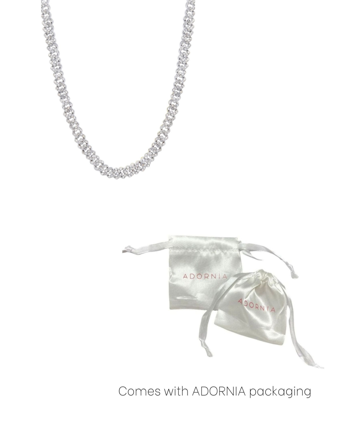 Adornia Silver 8mm Crystal Curb Chain Necklace In Silver