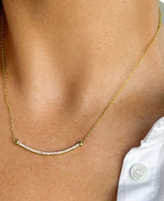 Gold Curved Bar Necklace