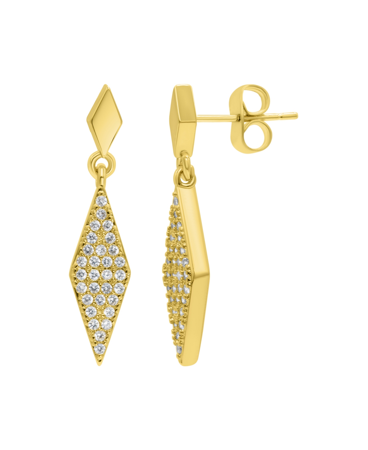 Adornia Gold Crystal Diamond-shaped Drop Earrings In Gold