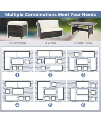 7 Pieces Wicker Patio Furniture Set